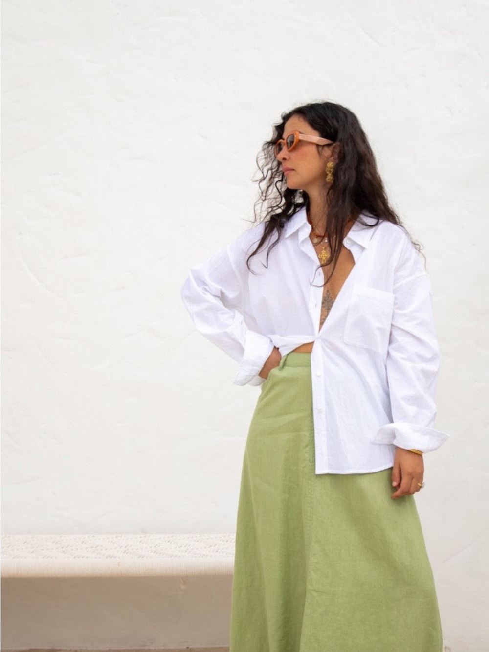 Vrg Girl White Button-Up Shirt